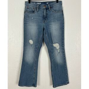 J.Crew Distressed Demi-Boot Crop Jeans Size 27